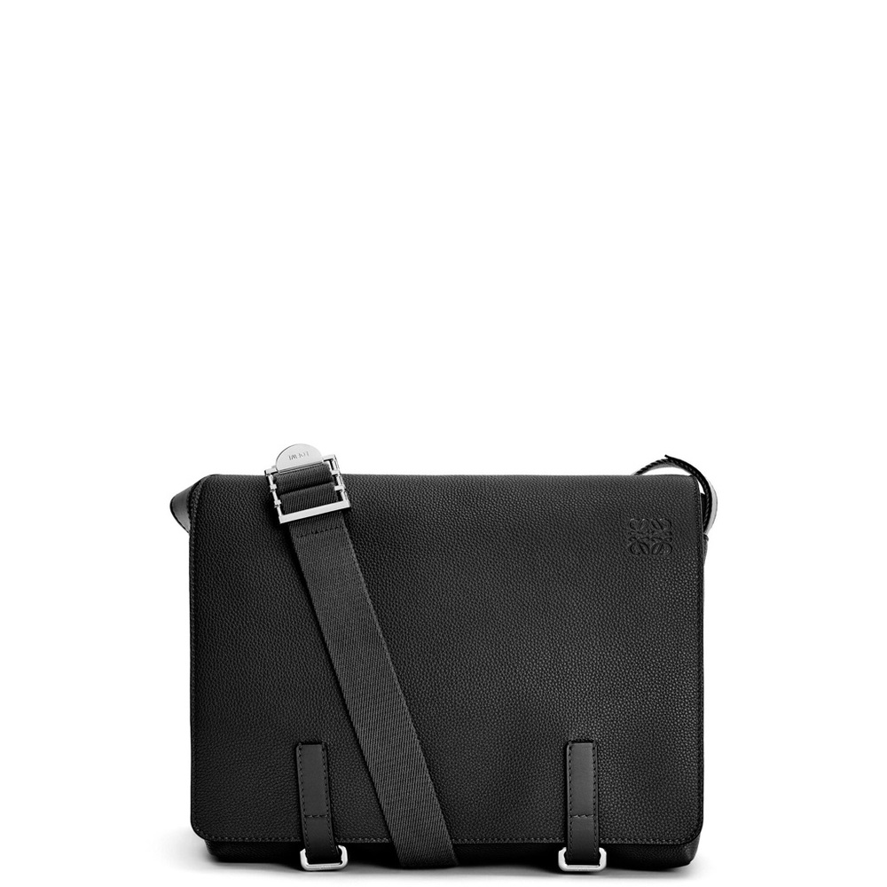 Loewe Medium Black Leather Messenger Bag